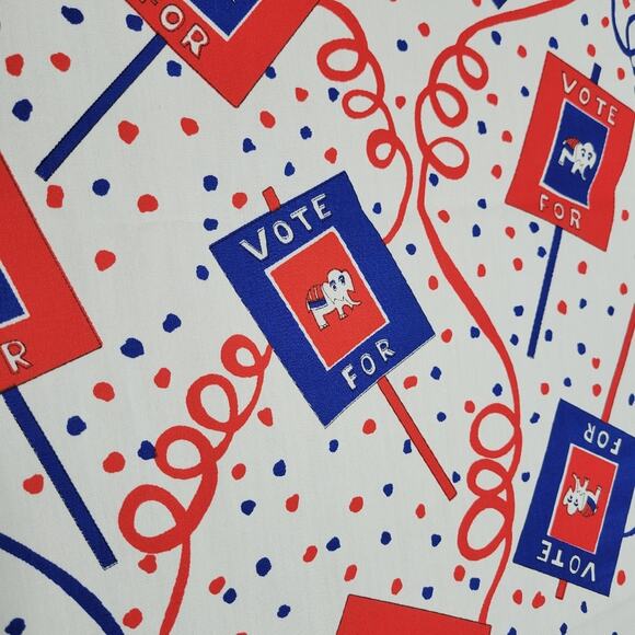Vintage 1972 Klopman Mills Republican Elephant Political VOTE Fabric, 44.5x114 - Picture 5 of 6